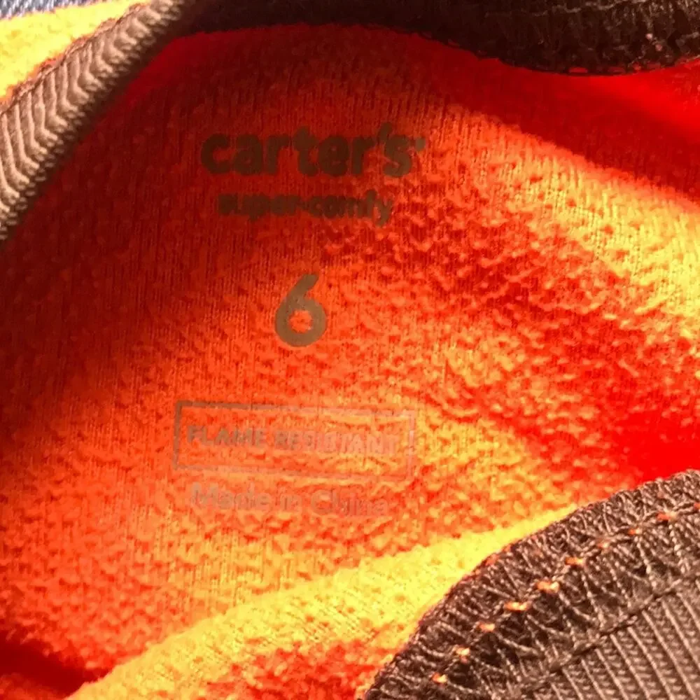 Carter's Super Comfy Fleece Truck Orange Long Sleeve Shirt Boys Size 6